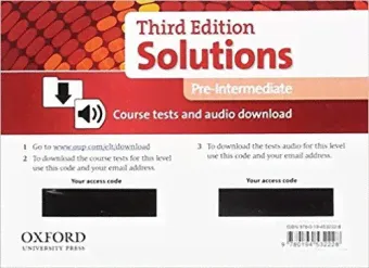 Solutions Third Edition Pre-Intermediate Course Tests and audio download